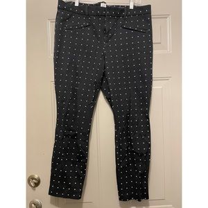 GAP Size 14 Black Polka Dot Crop Pant